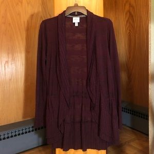 Boho elegant burgundy cardigan